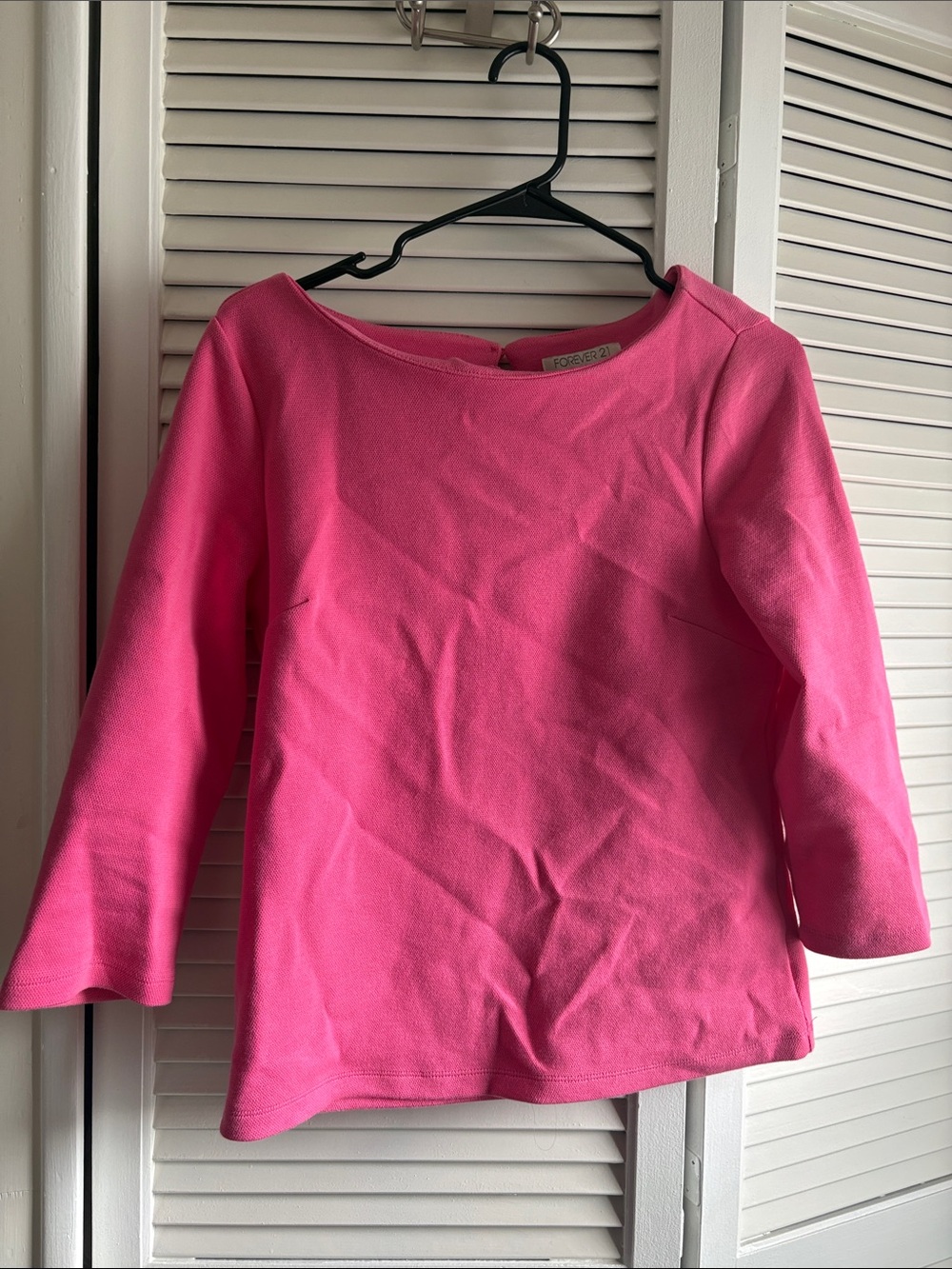 Forever 21 Hot Pink Boatneck Top